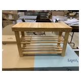 Three tier bamboo shoe rack 27.5x11x18