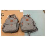 Lot of 2 gray unisex backpack diaper bag