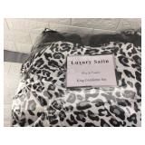 King Size Snow Leopard Luxury Satin Comforter Set