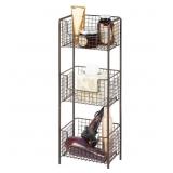 M Design Three Tiered  Mesh Storage Unit, Bronze