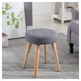 Artechworks Padded Round Footrest Stool, Gray