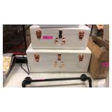 lot of 2 Nested Stacking metal trunks