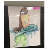 Mermaid panel decorator canvas,