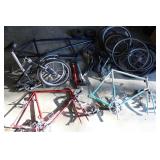 Bicycle Frames, Tires, Parts Lot