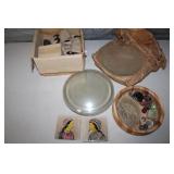 Old glass lenses, rocks, box of #3