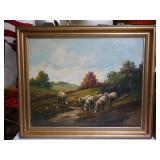 O/C Painting P. Benny? 1941 Pastoral Landscape