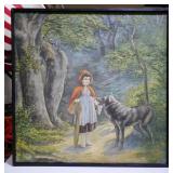 Reproduction oil on linen Little Red Riding Hood