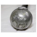 Pewter Handle Democrat Walking Stick, Party of