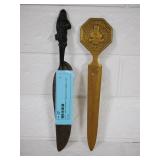 Lot 2 Letter Openers, Figural and Captain John