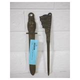 Lot of 2 Brass Figural Letter Openers, Owls