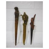 Lot of 3 Figural Letter Openers, Horse Head +
