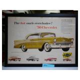 1956 Chevrolet Framed Ad, 21x16"