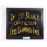 Reproduction Reverse Pained Optician Sign, Dr JH