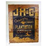 Coffee Box, Original Paper Labels, JH & Co,