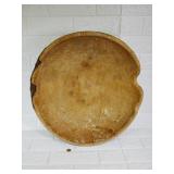 Turned Wooden Dough Bowl, Make Do Repairs, 19"