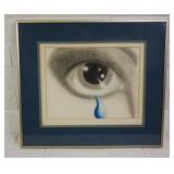 Framed Pencil Drawing, Tier, Unsigned, Triple