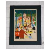 Lot of Drawings Etching, Hand Colored