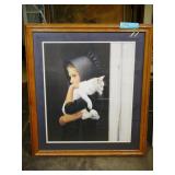 Oil Print, Girl and Cat, 25x28"