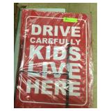 4 pk Yard Sign, Drive Carefully, Kids Live Here