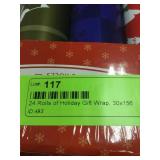 24 Rolls of Holiday Gift Wrap, 30x156