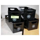 Set of 4 Stackable Storage Containers, 16x6x5"