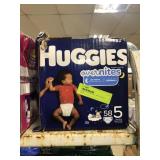 Huggies Overnights, 58 ct, over 27lb, Size: 5