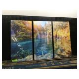 3 Panel Art Work, Water Fall