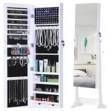 Full Length Jewelry Armoire, White, Boxed, Known