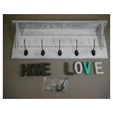 Hanging Coat Shelf, Rustic White, 2