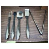 BBQ tools fork tongs spatula brushes used
