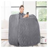 portable sauna with chair blue and grey