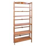 bamboo 5 shelf bookcase natural