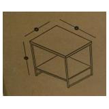 2 tier white marble print end table