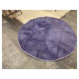 fluffy purple circle rug