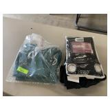 curtain panels black and green