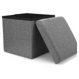 grey storage ottoman