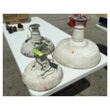 lot of 3 Industrial filling station light fixture