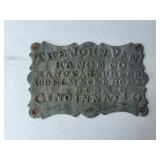 John Van name plate Cincinnatti