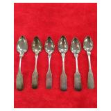 lot of 6 coin silver spoons