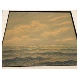 WC Sea Scape, Matted, Unsigned, 28x24"