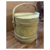 Sugar Bucket, Mustard Paint, 3 Fingers with Lid