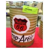 Lot of 6 Phillips 66 Motor Oil Cans, 5qt, Split