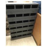 Wooden Parts Cabinet, Blue Paint, 24 compartments,