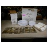 Set of Dinnerware, Cups, Napkins, Plates, Salad