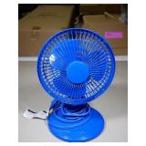 Small Blue Plastic Desk Fan