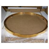 Gold Rimmed Circular Mirror, Approx 23.5"