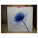 Decorative Canvas Panel, Blue Flower, 24x24"