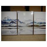 3-Panel Framed Decorateive Art Work, Each Panel is