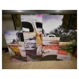 4 Panel Decorative Canvas, Pick Up Truck