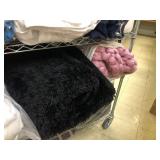 Shelf of Soft Goods, Comforter, Fuzzy Rug,